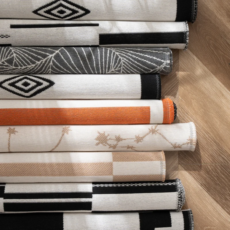 Abwaschbare Tischdecke mit kreisförmigem Retro-Print und PVC‑Beschichtung