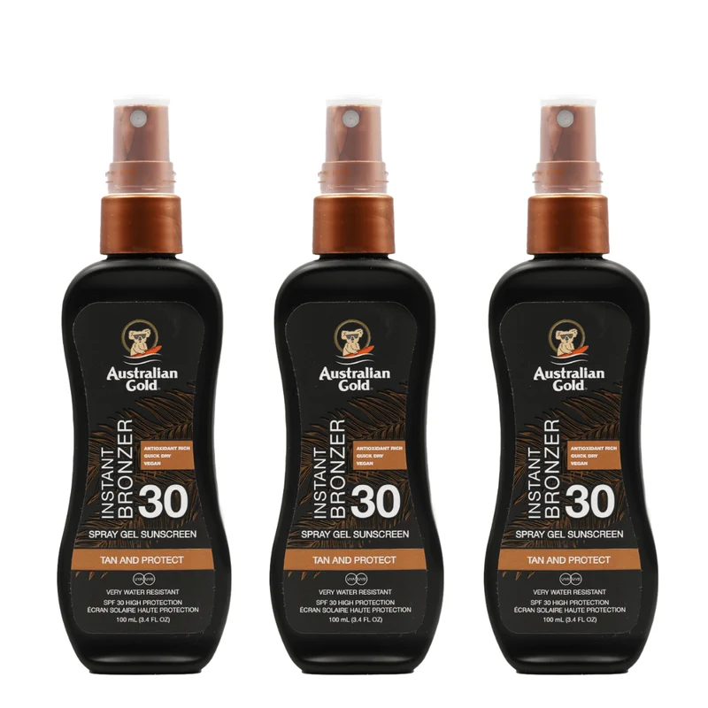 Australian Gold SPF 30 Spray Gel met Bronzer 3x100ml