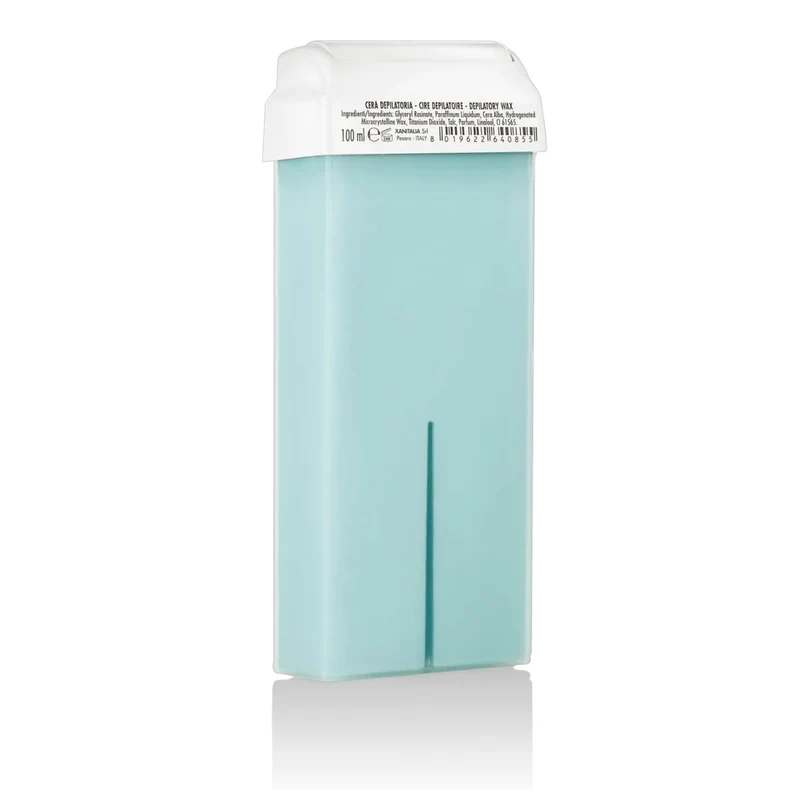 XANITALIA Wachspatrone Body "Talcum Powder" bei kräftigeren Haaren und sensibler Haut mit großem Rollaufsatz, 100 ml