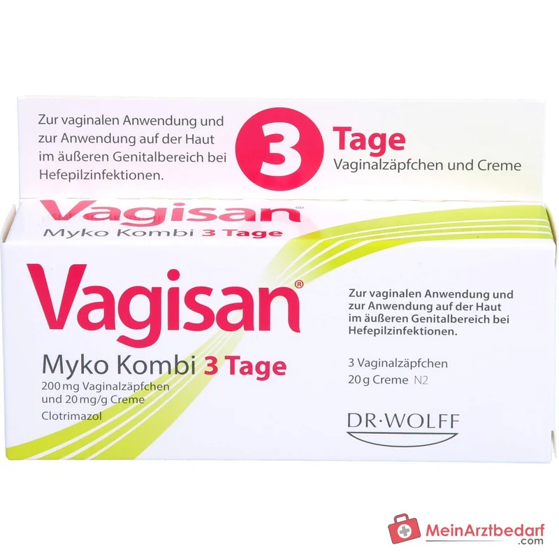 Vagisan Myko Kombi 3 Tage Vaginalzäpfchen und Creme, 1 Kombipackung