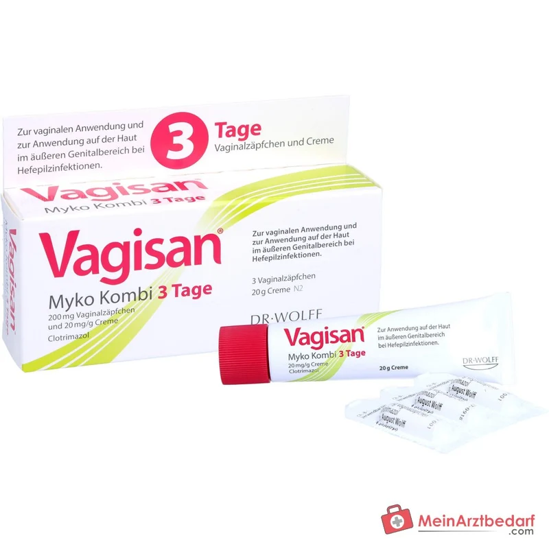 Vagisan Myko Kombi 3 Tage Vaginalzäpfchen und Creme, 1 Kombipackung