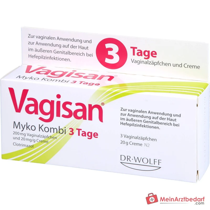 Vagisan Myko Kombi 3 Tage Vaginalzäpfchen und Creme, 1 Kombipackung