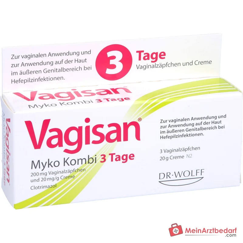 Vagisan Myko Kombi 3 Tage Vaginalzäpfchen und Creme, 1 Kombipackung