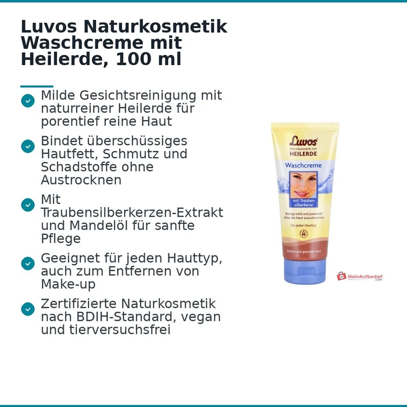 Luvos Naturkosmetik Waschcreme mit Heilerde, 100 ml
