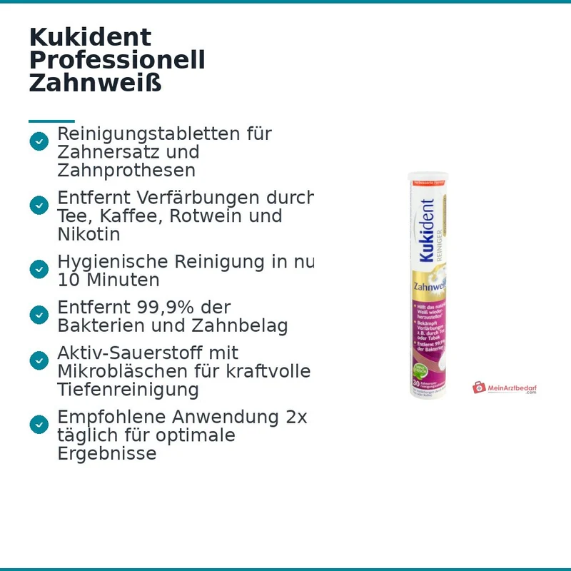 Kukident Professionell Zahnweiß Gebissreiniger Tabletten, 30 St.