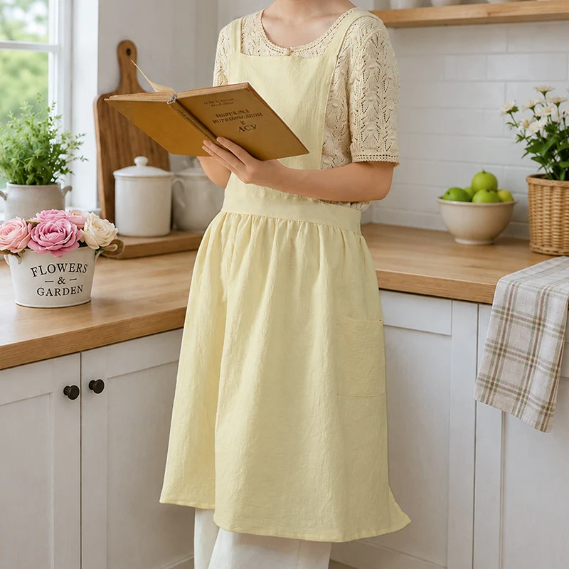 Leichtes Baumwoll-Latzkleid mit verstellbaren Trägern und seitlichen Taschen