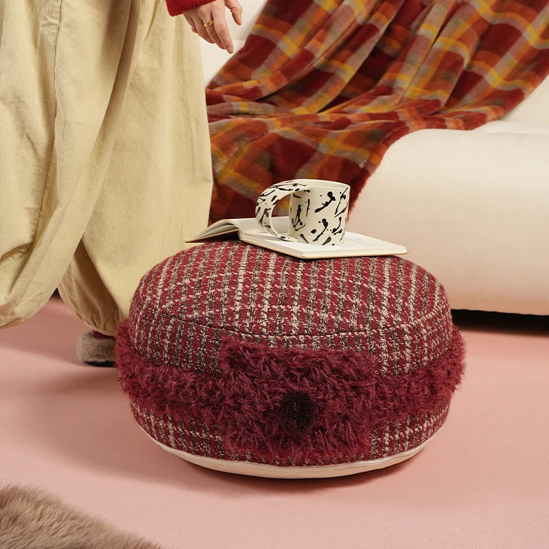 Baker-Boy-Mütze aus Tweed mit Teddybesatz und dekorativem Pompon