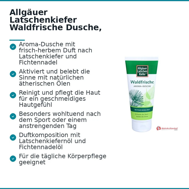Allgäuer Latschenkiefer Waldfrische Dusche Latschenkiefernöl / Fichtennadelöl Duschgel, 200 ml