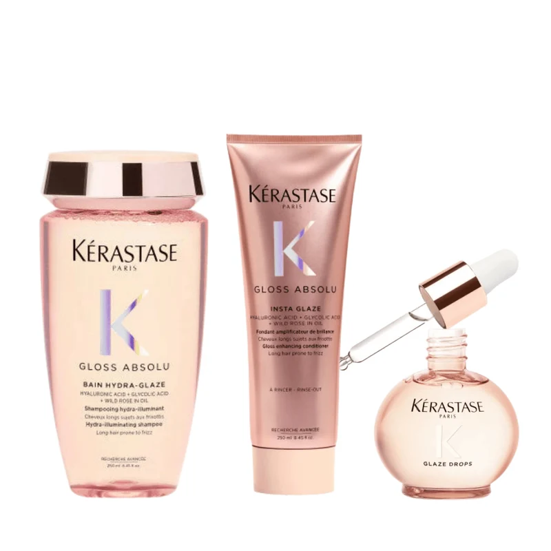 Kérastase Gloss Absolu Shampoo + Spülung + Haaröl Set