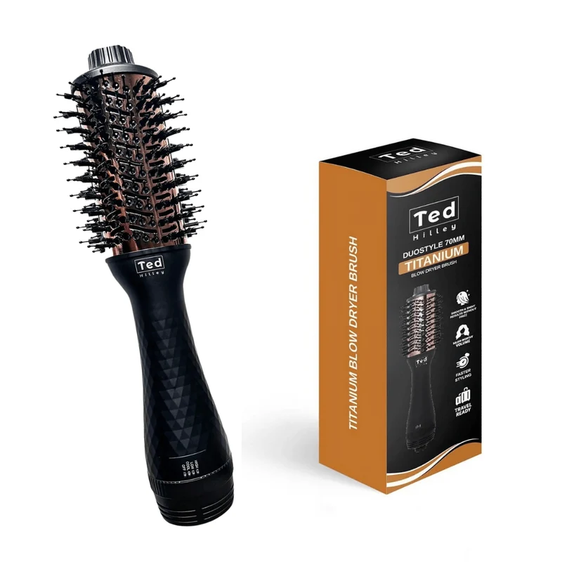 Ted Hilley DuoStyle Titanium Blow Dryer Brush Schwarz Pink