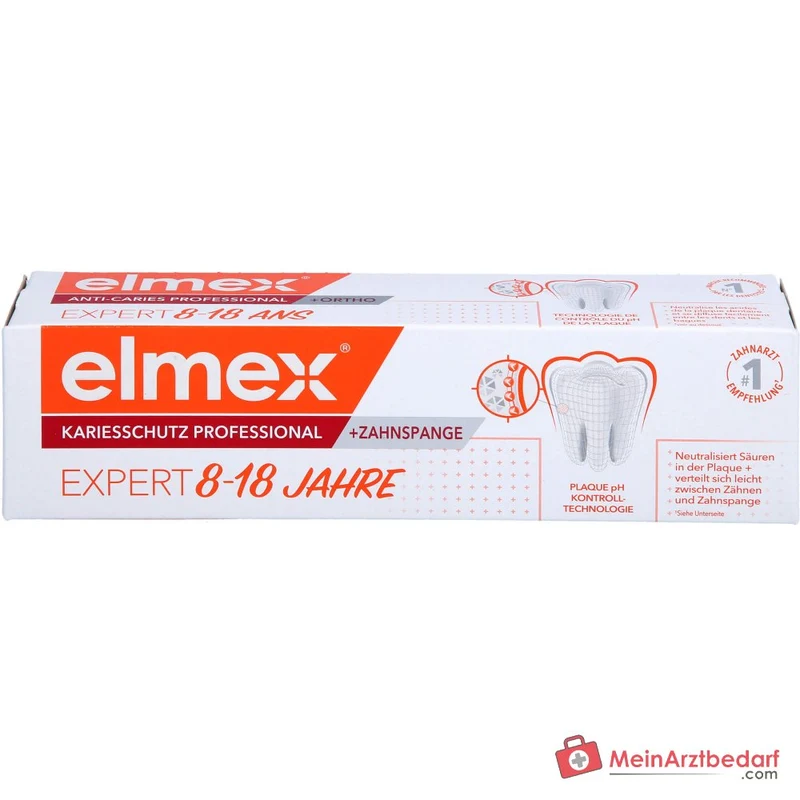 Elmex Kariesschutz Professional Zahnspange Arginin / Natriummonofluorphosphat Zahnpasta, 75 ml