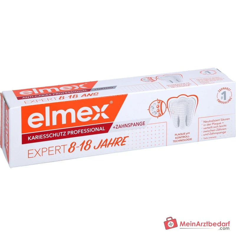 Elmex Kariesschutz Professional Zahnspange Arginin / Natriummonofluorphosphat Zahnpasta, 75 ml