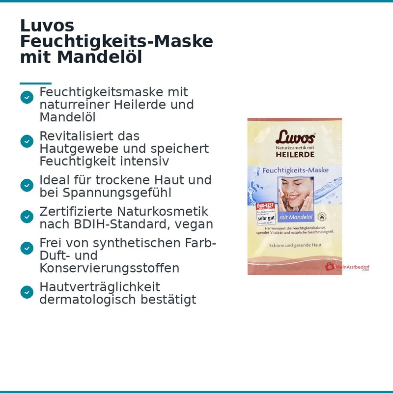 Luvos Heilerde Feuchtigkeits-Maske mit Mandelöl Gesichtsmaske, 2x7,5 ml