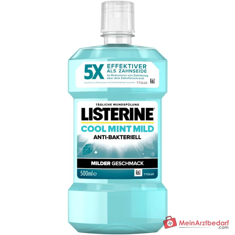 LISTERINE Cool Mint Mild Eucalyptol / Menthol / Thymol / Methyl Salicylat Mundspülung, 500 ml