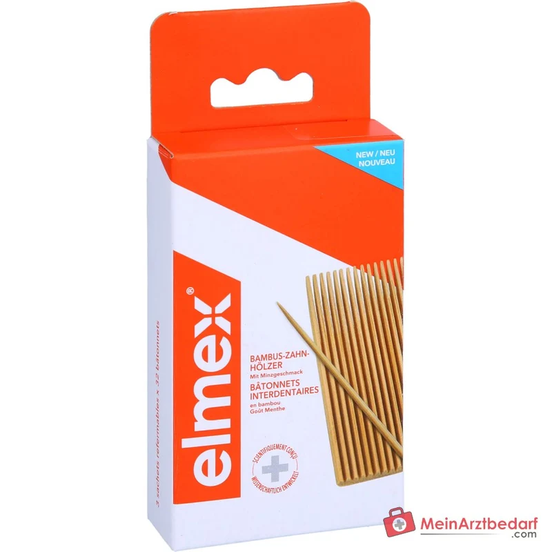 elmex Bambus-Zahnhölzer mit Minzgeschmack, 96 St.