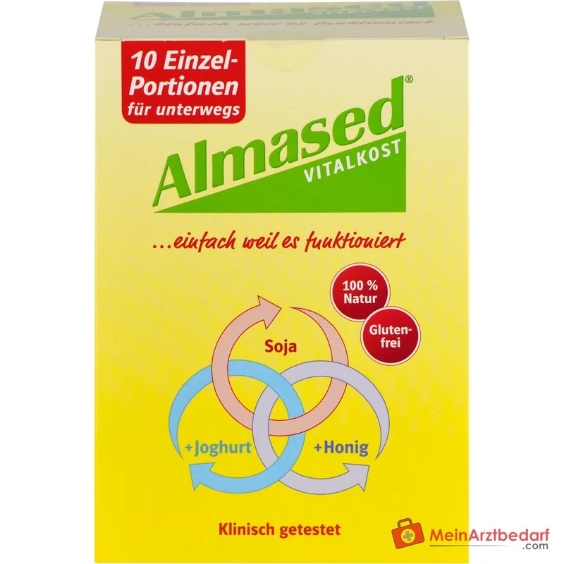 Almased Vitalkost Sojaeiweiß / Bienenhonig / Magermilch-Joghurt Pulver Portionsbeutel, 10 x 50 g