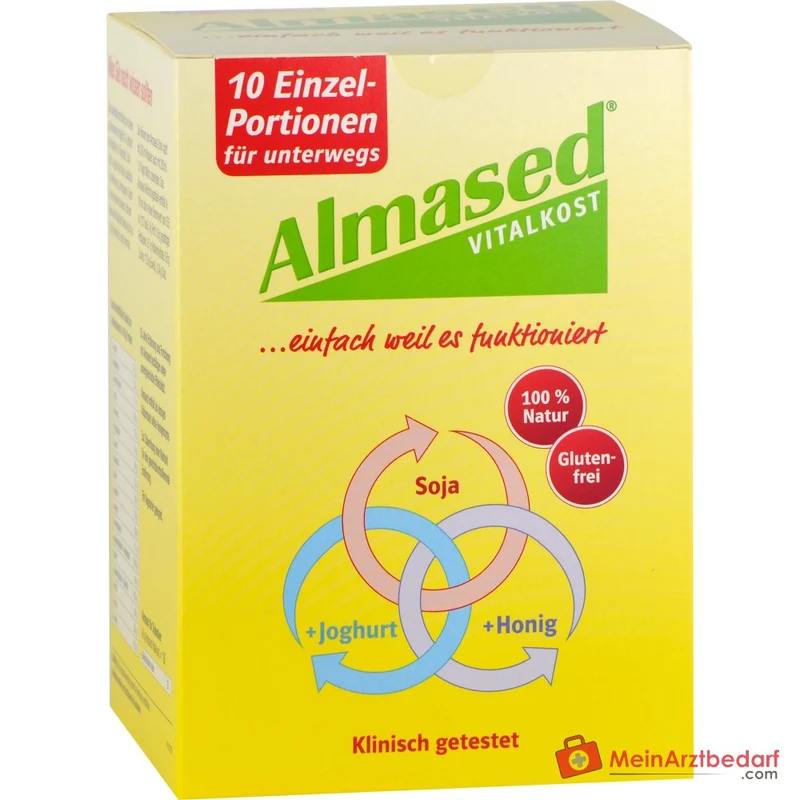 Almased Vitalkost Sojaeiweiß / Bienenhonig / Magermilch-Joghurt Pulver Portionsbeutel, 10 x 50 g