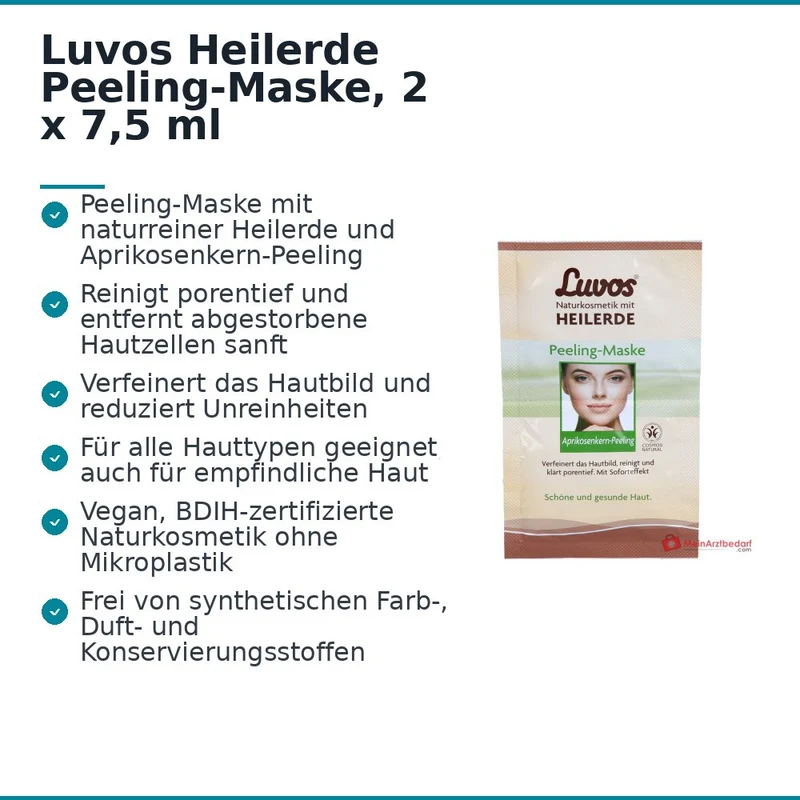 Luvos Heilerde Peeling-Maske Heilerde / Aprikosenkern-Peeling Gesichtsmaske, 2 x 7,5 ml