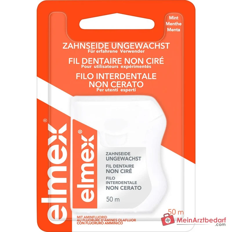 elmex Zahnseide Aminfluorid ungewachst, 50 m