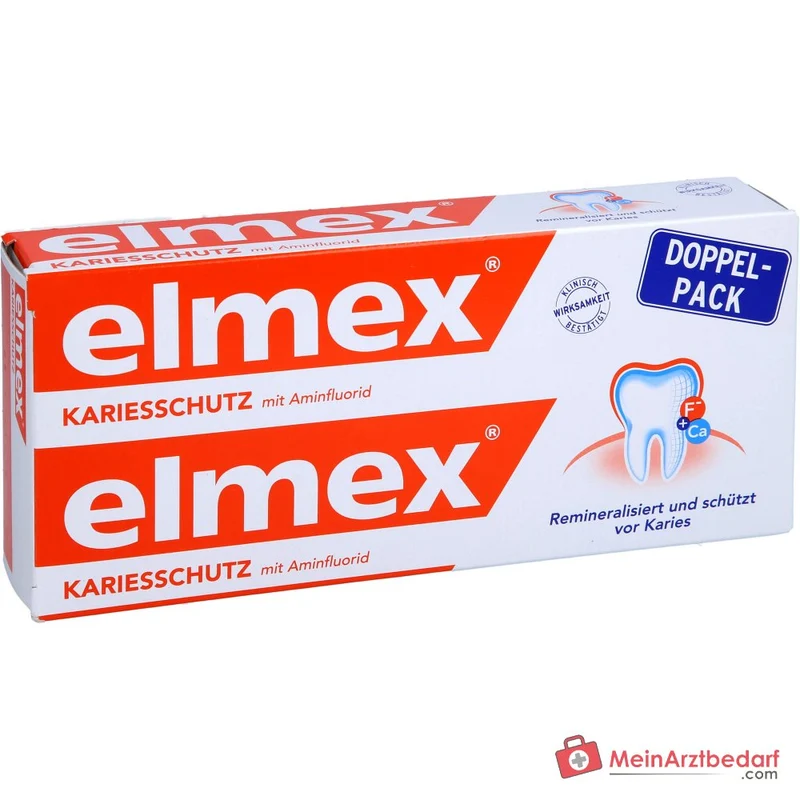 elmex Kariesschutz Aminfluorid Zahnpasta, 2x75 ml