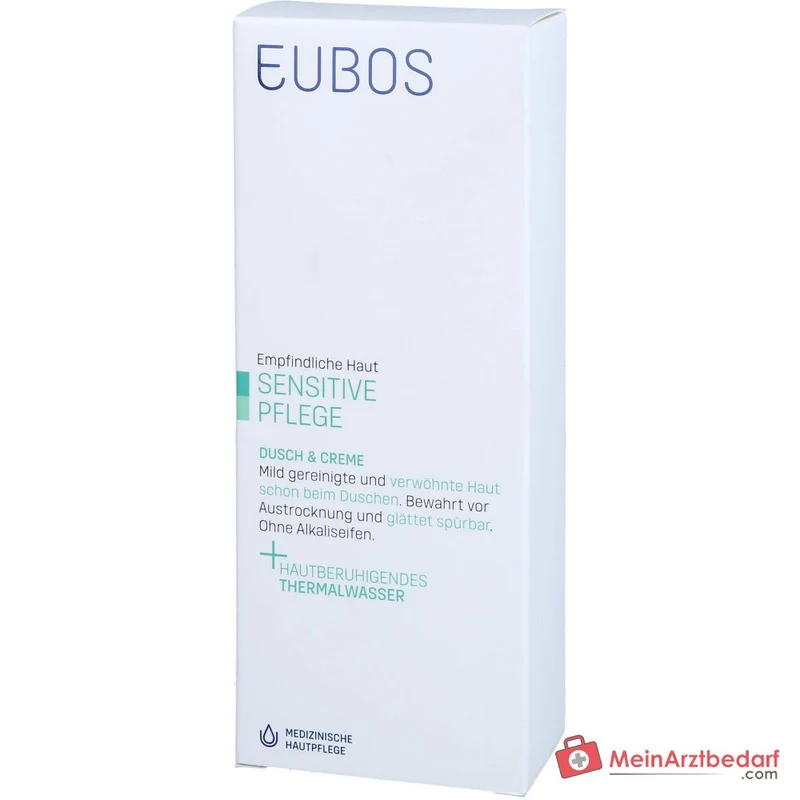 Eubos Sensitive Dusch & Creme Thermalwasser / Panthenol / Pflegende Lipide Emulsion, 200 ml