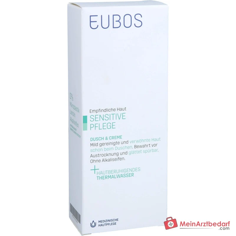 Eubos Sensitive Dusch & Creme Thermalwasser / Panthenol / Pflegende Lipide Emulsion, 200 ml