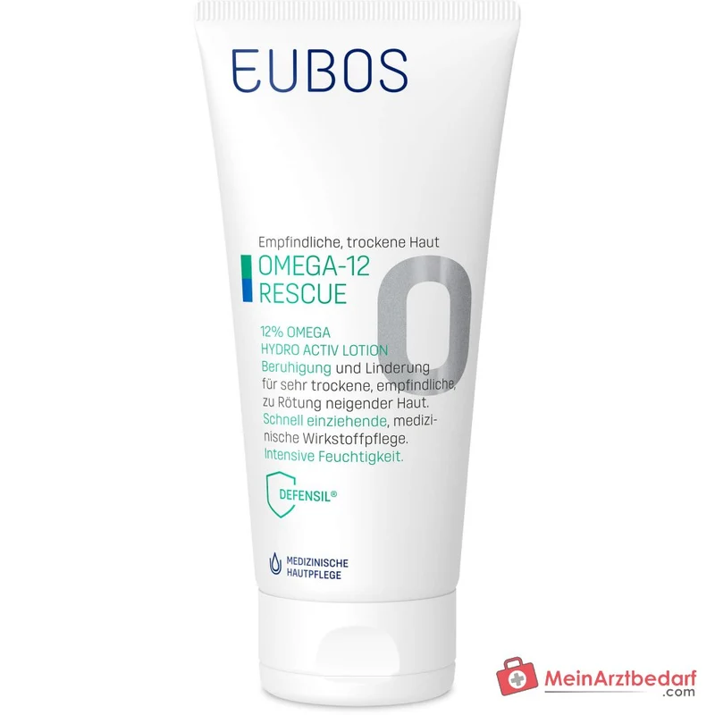 Eubos Omega-12 Rescue 12% Omega Hydro Activ Lotion Nachtkerzenöl / Leinsamenöl / Carthamusöl / Olivenöl Lotion, 200 ml