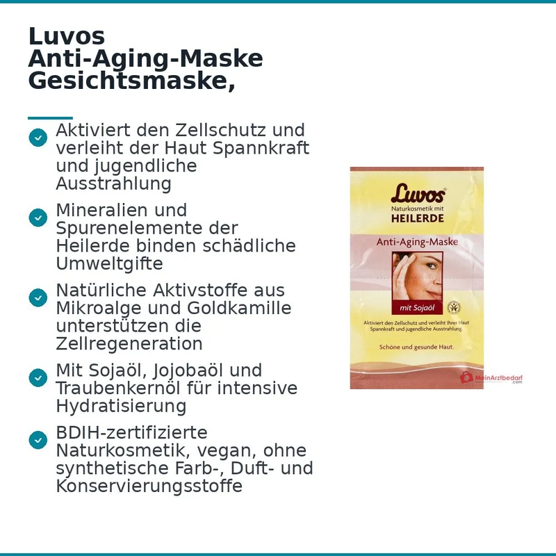 Luvos Anti-Aging-Maske Heilerde / Sojaöl / Kieselalgen Gesichtsmaske, 2x7,5 ml
