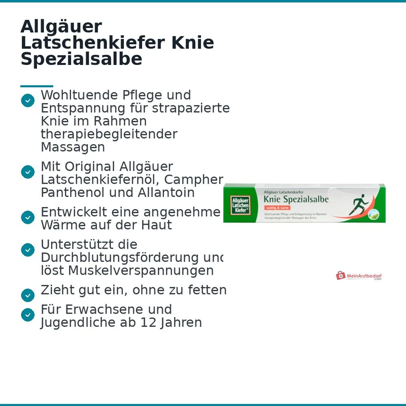 Allgäuer Latschenkiefer Knie Spezialsalbe Latschenkiefernöl / Campher / Panthenol / Allantoin Salbe, 50 ml