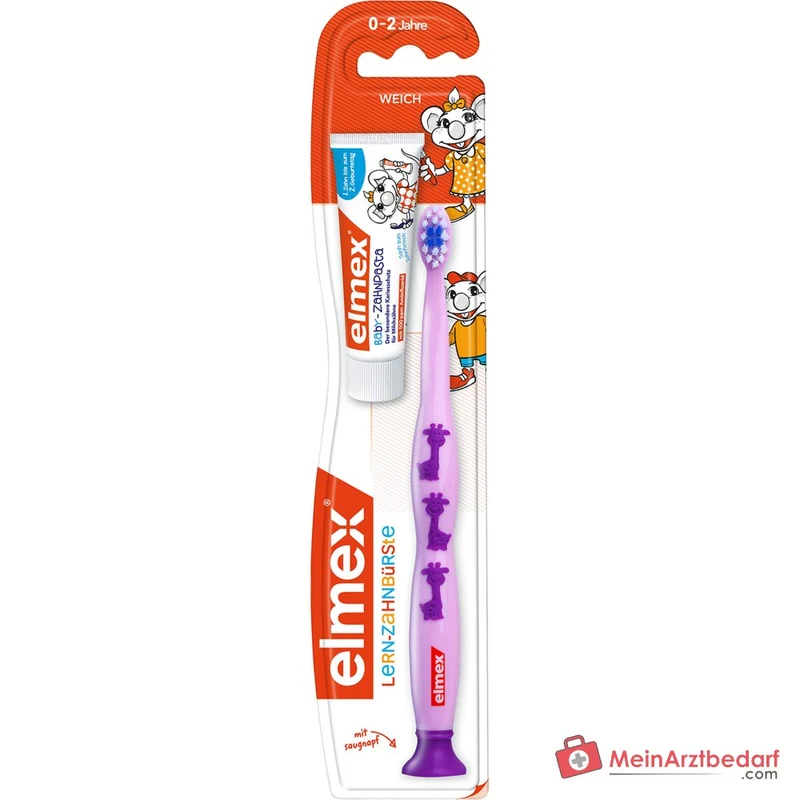 elmex Lern-Zahnbürste mit Kinder-Zahnpasta Probetube, 1 St. mit 9,4 ml