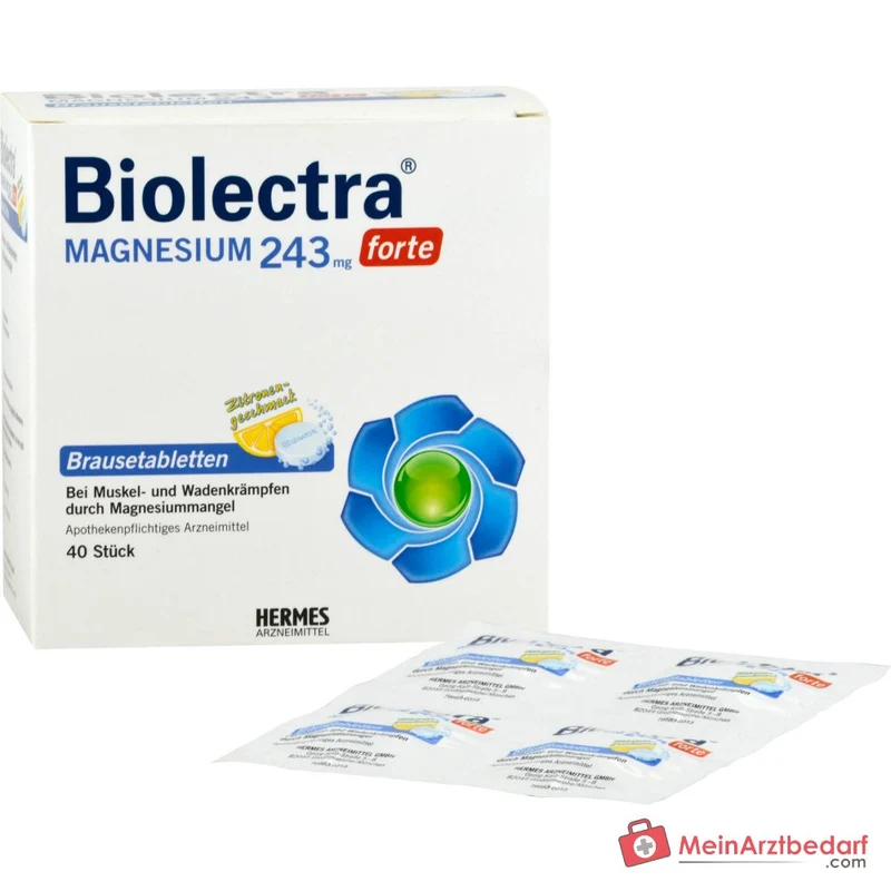 Biolectra Magnesium 243 mg forte Magnesiumoxid Brausetabletten Zitronengeschmack, 40 St.