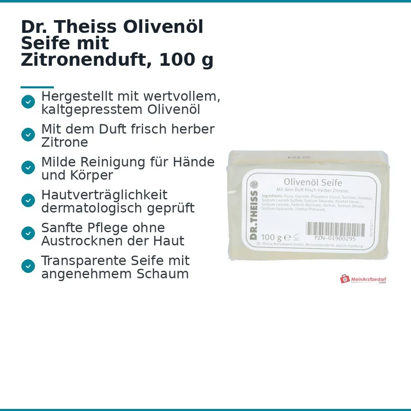 Dr. Theiss Olivenöl Seife mit Zitronenduft, 100 g