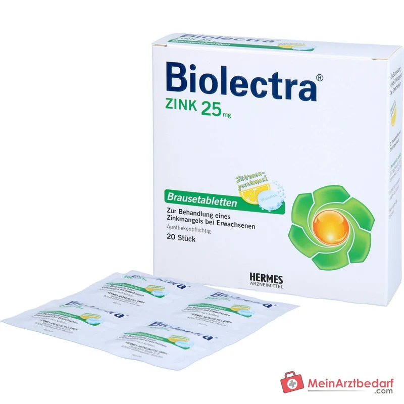 Biolectra Zink Zinksulfat Brausetabletten 25 mg, 20 St.