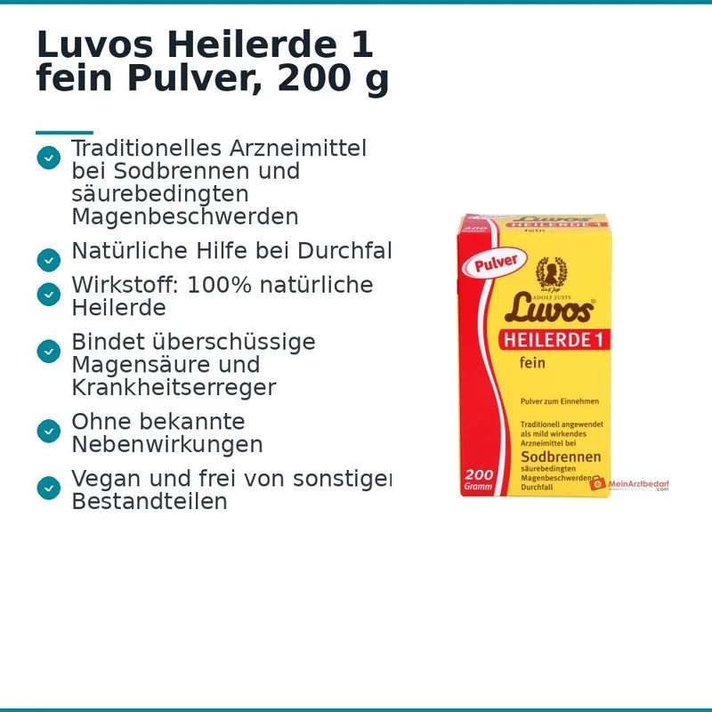Luvos Heilerde 1 fein Heilerde Pulver zum Einnehmen, 200 g