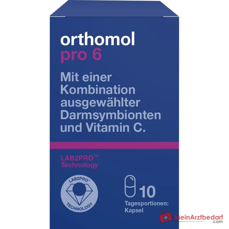 Orthomol Pro 6 Kapseln mit Darmsymbionten und Vitamin C, 10 St.