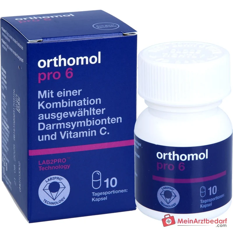 Orthomol Pro 6 Kapseln mit Darmsymbionten und Vitamin C, 10 St.