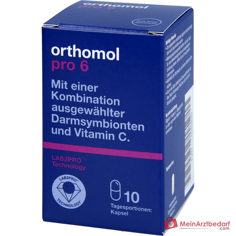 Orthomol Pro 6 Kapseln mit Darmsymbionten und Vitamin C, 10 St.