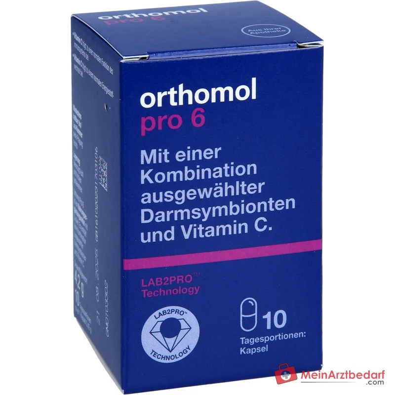 Orthomol Pro 6 Kapseln mit Darmsymbionten und Vitamin C, 10 St.