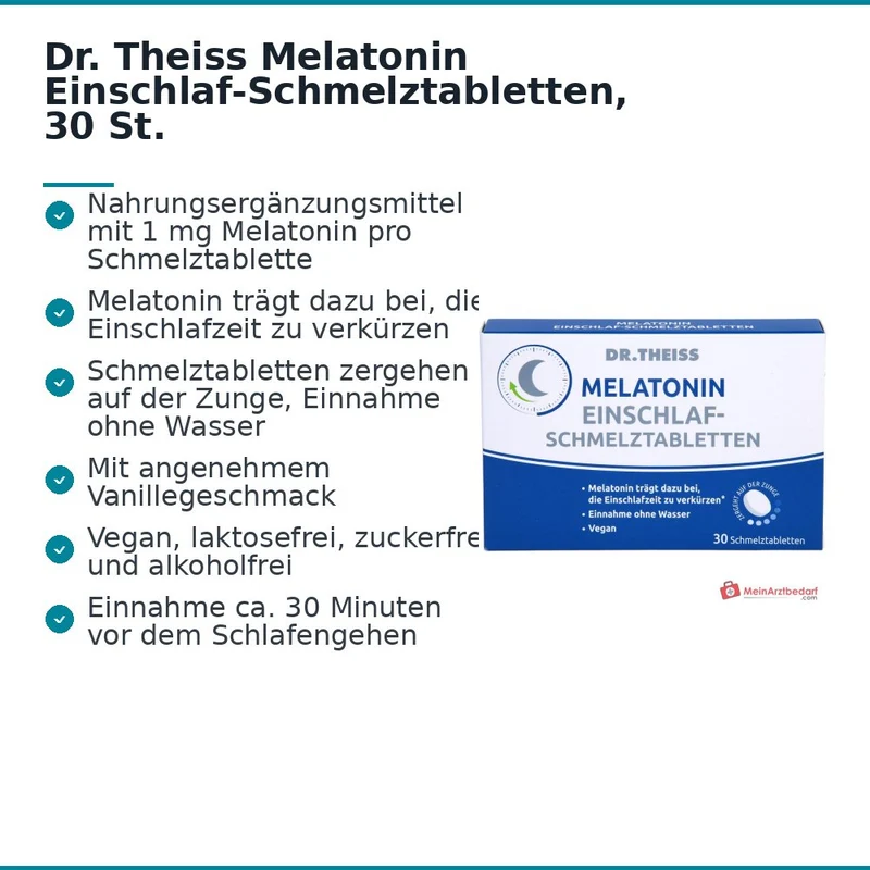 Dr. Theiss Melatonin Einschlaf-Schmelztabletten mit Melatonin, 30 St.