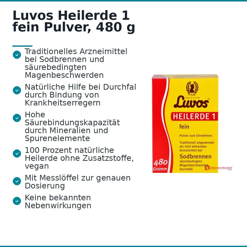Luvos Heilerde 1 fein Heilerde Pulver, 480 g