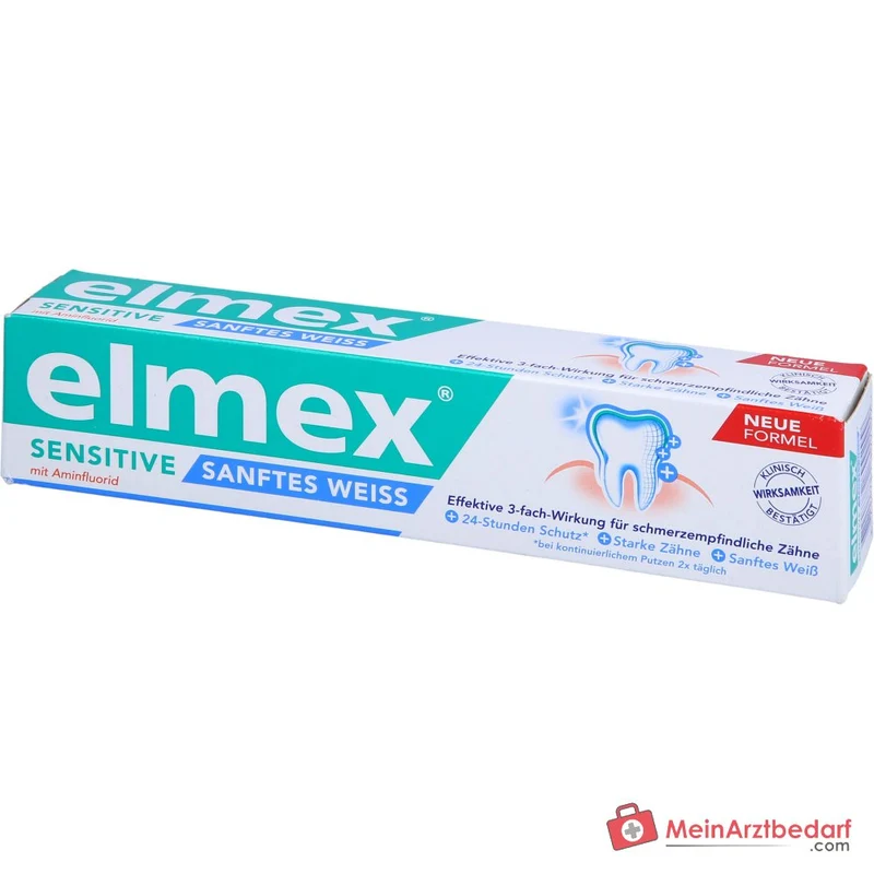 elmex Sensitive plus sanftes Weiß Aminfluorid Zahnpasta, 75 ml