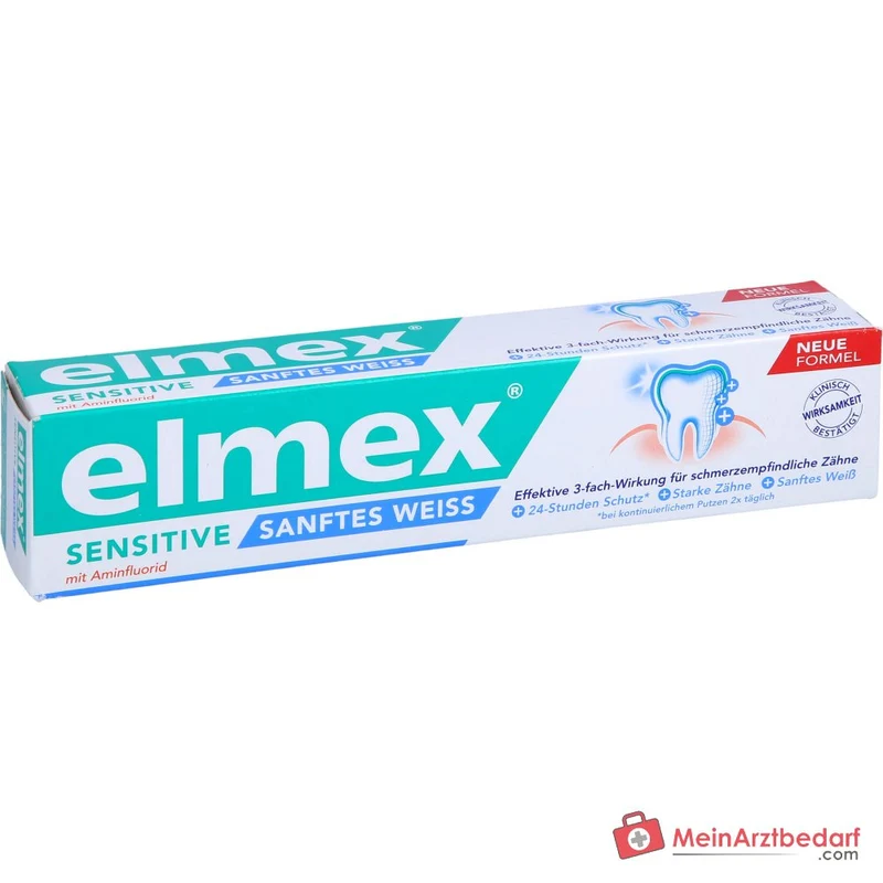 elmex Sensitive plus sanftes Weiß Aminfluorid Zahnpasta, 75 ml