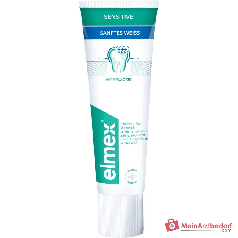 elmex Sensitive plus sanftes Weiß Aminfluorid Zahnpasta, 75 ml
