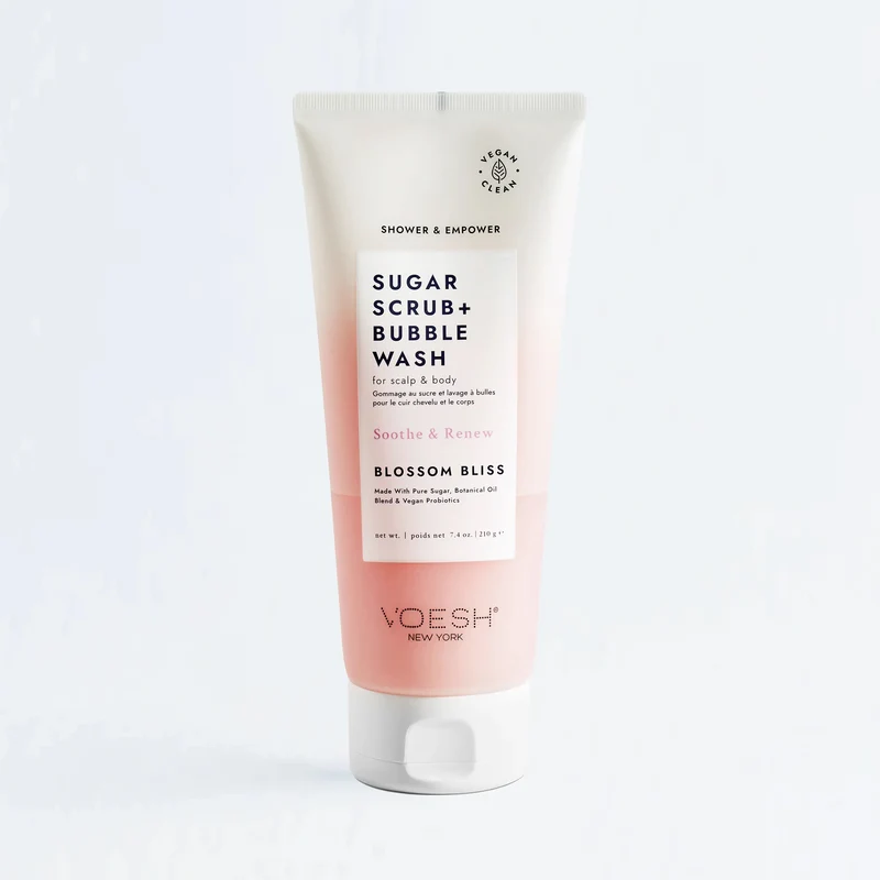 VOESH Sugar Scrub + Bubble Wash For Scalp and Body - Blossom Bliss 210g