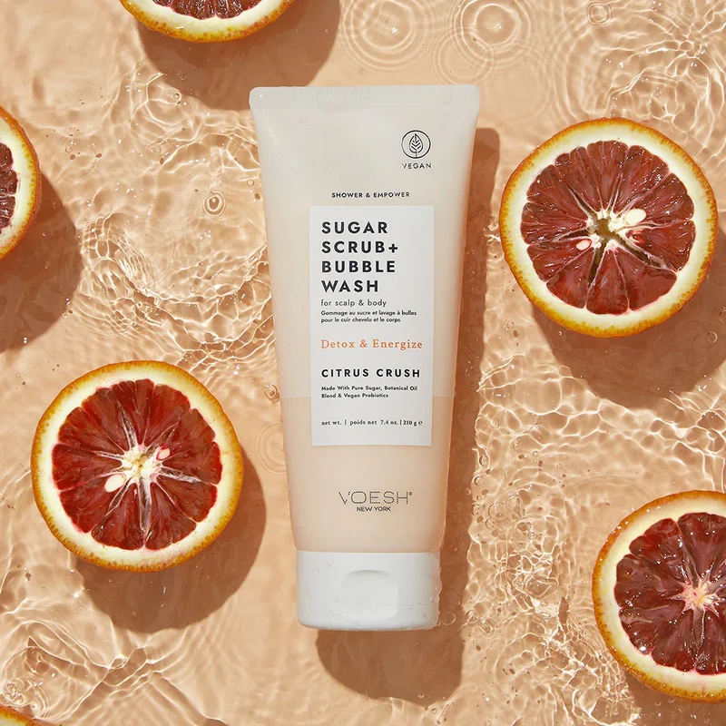 VOESH Sugar Scrub + Bubble Wash For Scalp and Body - Citrus Crush 210g