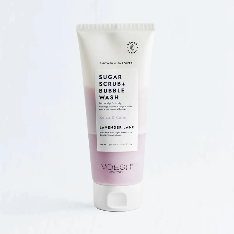 VOESH Sugar Scrub + Bubble Wash For Scalp and Body - Lavender Land 210g