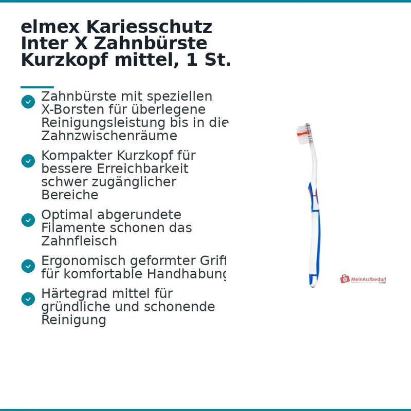 elmex Kariesschutz Inter X Zahnbürste Kurzkopf mittel, 1 St.
