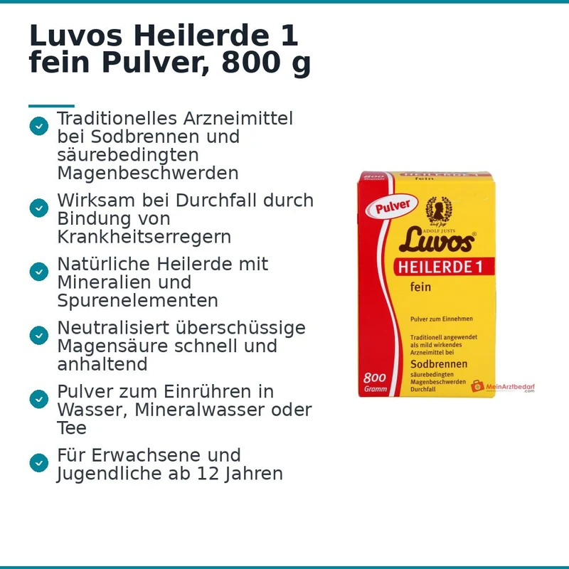 Luvos Heilerde 1 fein Heilerde Pulver, 800 g