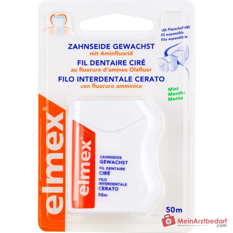 elmex Zahnseide gewachst Aminfluorid Zahnseide, 50 m