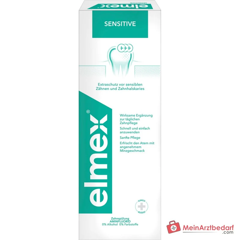 elmex Sensitive Zahnspülung Aminfluorid / Natriumfluorid Mundspülung, 400 ml